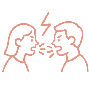 Icono pareja discutiendo