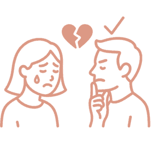 Icono pareja discutiendo
