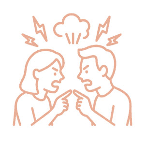 Icono pareja enfadada
