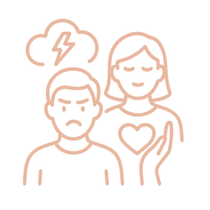 Icono pareja sentimientos encontrados