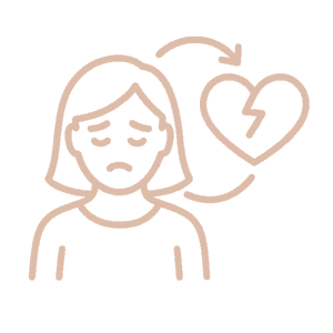 Icono de mujer con el corazón roto