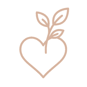 silueta de un corazón con unas hojas